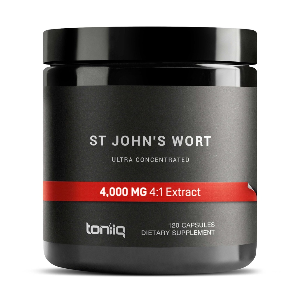 1000mg Ultra High Strength St. John's Wort Kapsule (Non- GMO) - 7X Concentrated Extract - 0,3% Hypericín - Vysoko čistené a biologicky dostupné - 120 Kapsule