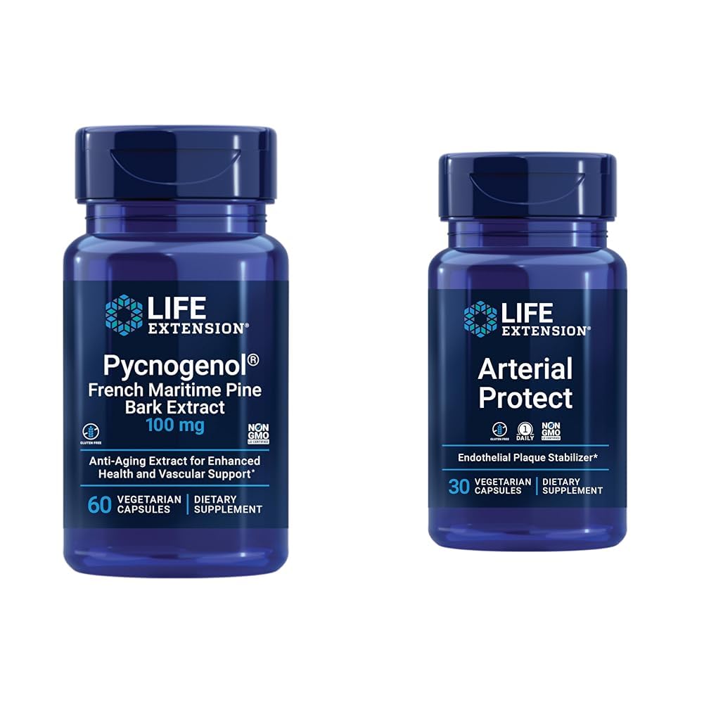 Life Extension Pycnogenol francúzsky námornej Pine Bark & Gotu Kola arteriálne zdravotné doplnky - 60 & 30 Vegetariánske kapsule