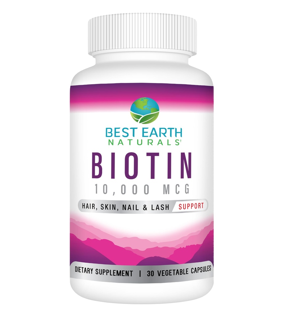 Najlepšie Zemi Naturals Biotin 10 000mcg - Extra sila biotín vitamín doplnok na podporu rastu vlasov, silné nechty, dlhé oči Lashes a zdravá koža