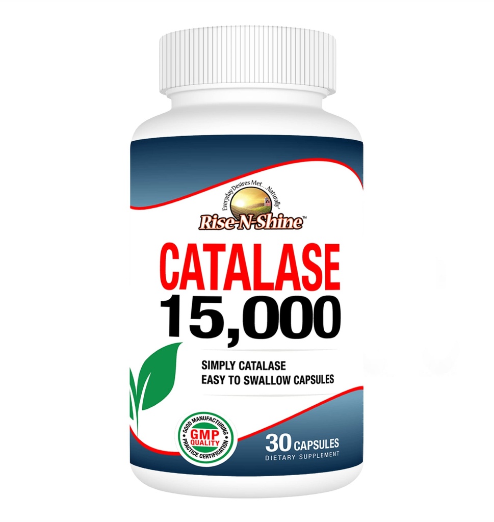 Rise-N-Shine Catalase Supplement 15,000 - Výkonný antioxidant Enzyme pre zdravie vlasov - Vlasy doplnky pre silné podporu vlasov - 30 dní