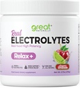 Relax+ Cherry Limeade Calming Electrolyte Supplement: Hydration & Mood Support for Relaxation, Stress Relief, Adrenal & Cortisol Support - Glycine, L-Theanine, Lemon Balm - USA Made