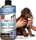 PetSilver Immune Support, Natural Nebulizer Solution, Podporuje respiračné zdravie u mačiek a psov, alergie, Sinus & Kašeľ liečba, jednoduché použitie, Patentované oneskorené striebro, vyrobené v USA, 16 fl oz