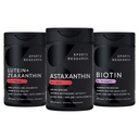 Športový výskum Biotín (B7) 10 000mcg + lutein + Zeaxantín (20mg) + Astaxantín doplnok z Algae (6mg) - All Vegan 