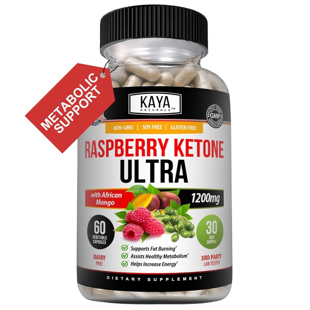 Kaya Naturals Keto Diéta Malinová Ketone - Chudnutie doplnok, kontrola chuti, Boost Metabolizmus - 60 Počet