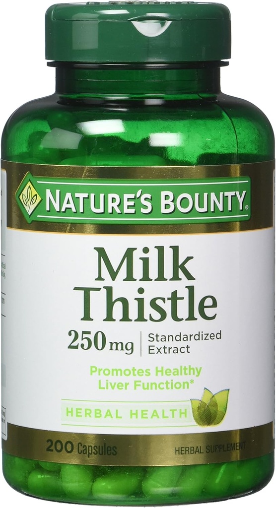 Nature's Bounty Milk Thitle 250 mg Kapsule 200 ea (Pack of 2)