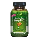 Irwin Naturals One-Per-Day Mega B-12 1,500mcg Vysoká potencie Metylkobalamín Vitamín - rýchle zvýšená absorpcia s MCT + ázijský ženšen - prírodná energia Boost - 60 Tekuté mäkké gély