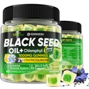Black Seed Oil Gummies & Chlorofyl, Biotin 500mcg s hydrolyzovaným kolagénom, Raw Manuka Honey, Organic Cold Pressed - Ultimate Absorpcia pre pokožku, vlasy a nechty, Digestive, Celkové zdravie, 1 balenie