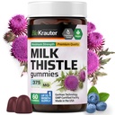 BIO KRAUTER Milk Thitle Liver Detox Gummies - 1500 mg Sila - 60 Žuvačky - Silymarin Milk Thisle Supplement - Vegan Želatína-Free Formula