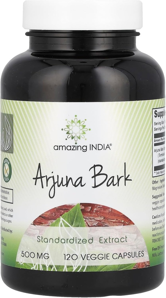 Amazing India Arjuna Bark Extract Supplement 