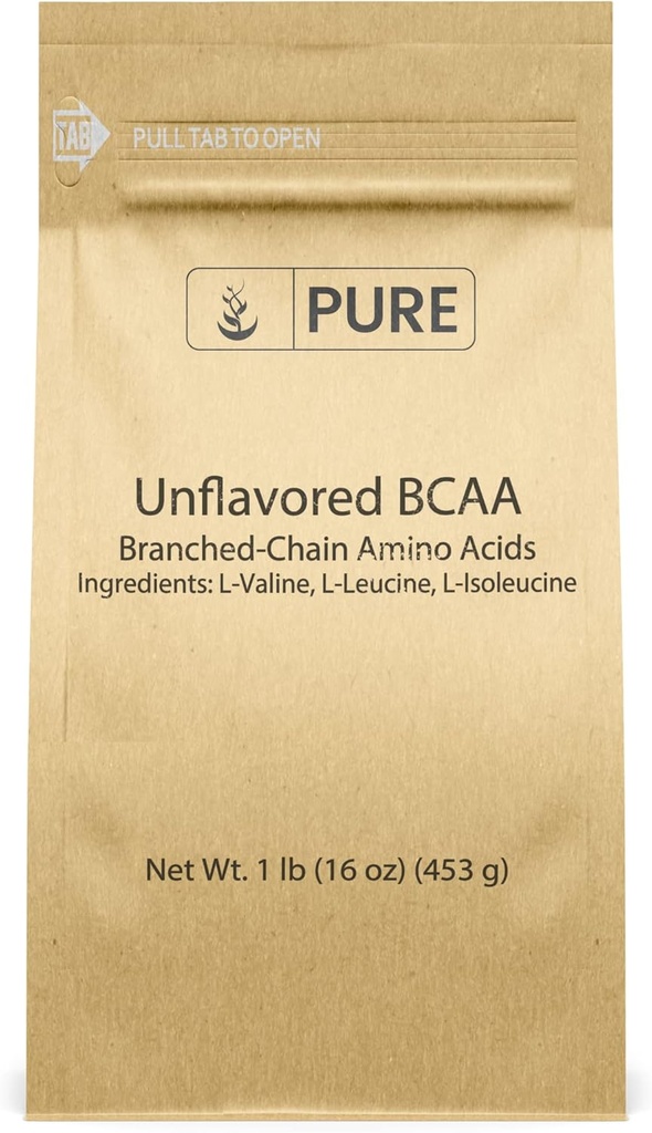 Pure Original Ingredients Unflavored Instantized BCAA (1lb) Powder, Branched Chain Essential Amino Acids, Supplement