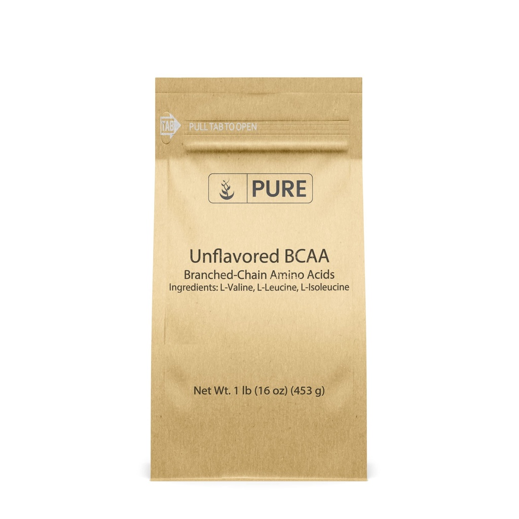 Pure Original Ingredients Unflavred Instantized BCAA (1lb) prášok, rozvetvený reťazec esenciálne aminokyseliny, doplnok