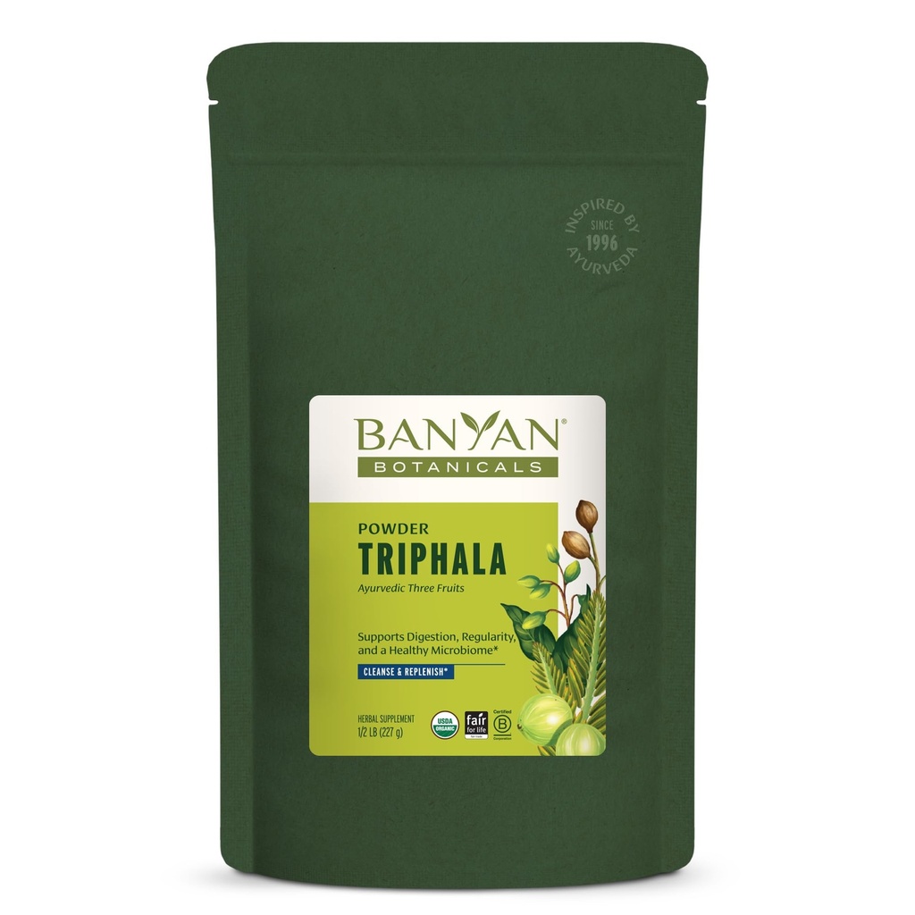 Banyan Botanicals Triphala Powder - Organic Digestion Supplement with Amla, Haritaki & Bibhitaki 
