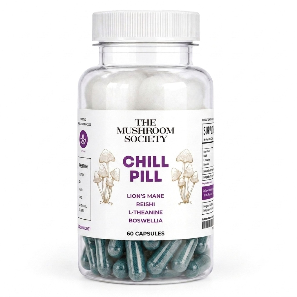 Mushroom Blend with Lion's Mane, Reishi, L-Theanine, Boswellia & Beta-Glucans | Premium Mushroom Formula | 60 Vegan Capsules