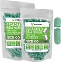 XPRS Nutra Vegan Veľkosť 00 Oddelené kapsule - 100 Gróf Premium Prázdne kapsule Oddelené vo vreckách - 00 Pilulky Prázdne pre DIY Supplement Plnenie (Sage Green)