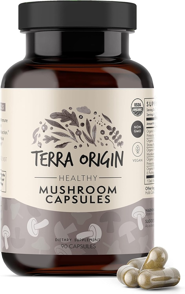 TERRA ORIGIN Healthy Mushrom Complex Supplement 