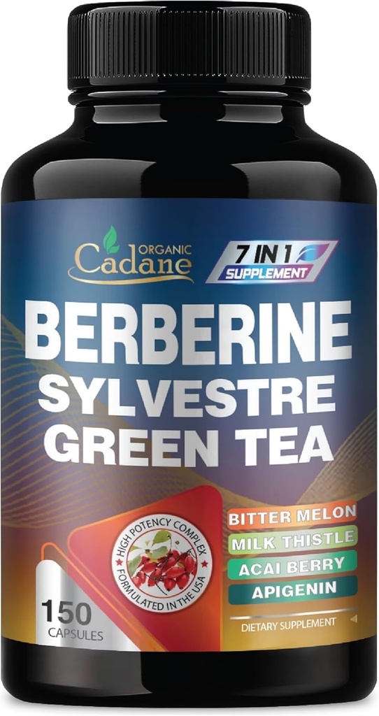 Catane Berberine Extract - Berberine Supplement with Gymnema Sylvestre, Green Tea & More - 150 Kapsule od Immune System, Digestion Health Support