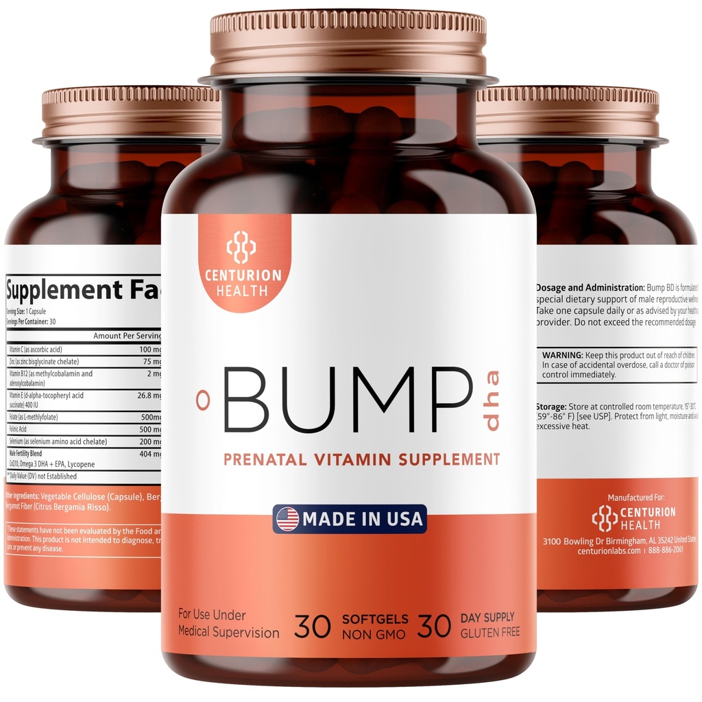 Centurion Labs Premium prenatálne vitamíny [10 výkonných zložiek] s DHA, EPA, folát a vitamín B12, Všetky prírodné tehotenstvo doplnok pre vývoj plodu a podporu tehotenstva, 30 Softgels