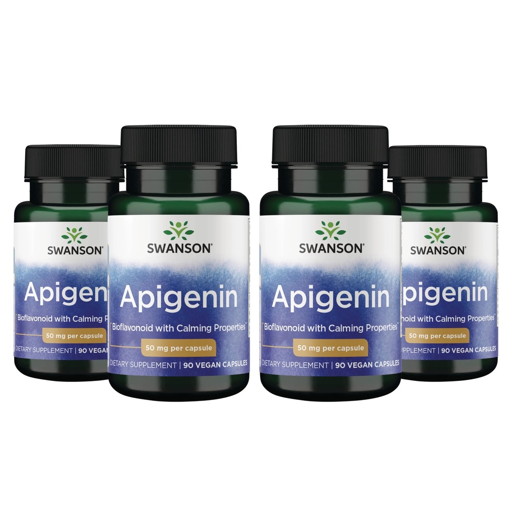 Swanson Apigenin-Bioflavonoid Supplement Natural Prostaty Support-Metabolizmus a Nerve Zdravie Support-Can Podpora spánku a relaxácie 90 Caps, 50mg Každý 4 balenie