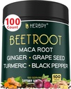 6in1 Cvikla Supplement with Maca Root, Grape Seed, Ginger, Turmerica a Black Pepper for Heart Health & Immune Support - 100 Vegan Kapsule