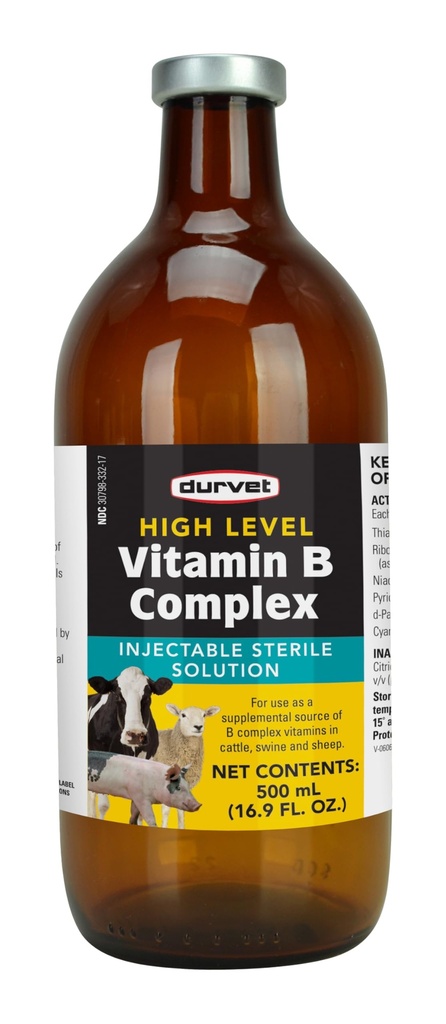 Durvet 063404 Vysokoaktívny komplex vitamínu B Žltý.500 Ml