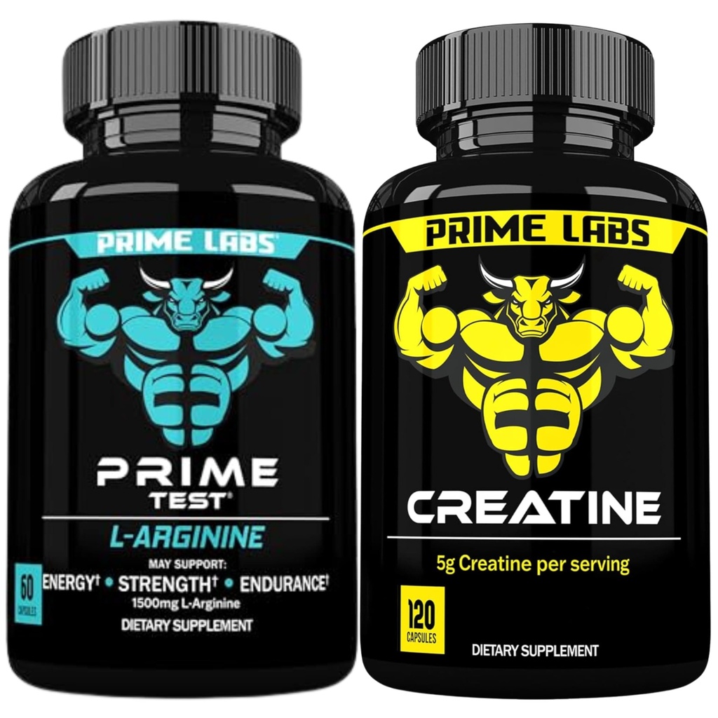 Prime Labs L Arginine (60 ct) + Kreatínové kapsuly (120 ct)