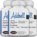 Addrell Energy Stimulant pilulky- Štúdium doplnok Alternative pilulky, Prírodné Nootropný Doplnky & Cognitive Enhancer Substitute to Elevate Mental Clarity for Women & Men- 180 Kapsule