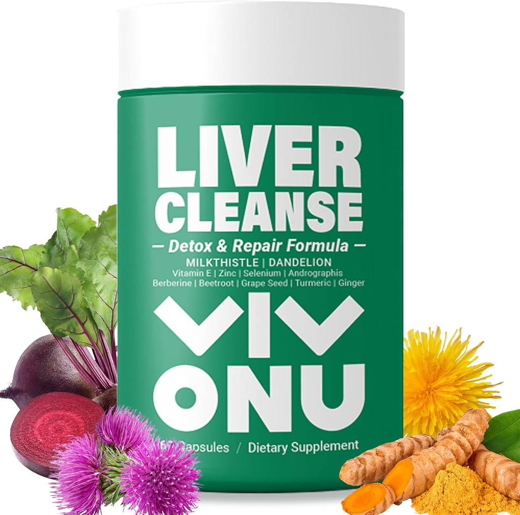 VivoNu Milk Thitle Silymarin & Dandelion Root Liver Health Support, Antioxidant Support, Detox (60 kapsúl/1 fľaša)