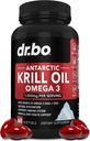 Krill Oil Omega 3 500mg - Antarktída Krill Oil 1000mg Softgels Kapsule EPA, DHA, Astaxantín, Fosfolipidy - Omega 3 Mastné kyseliny Doplnky, Prírodné čisté doplnky pre ženy a mužov - 60 Softgels
