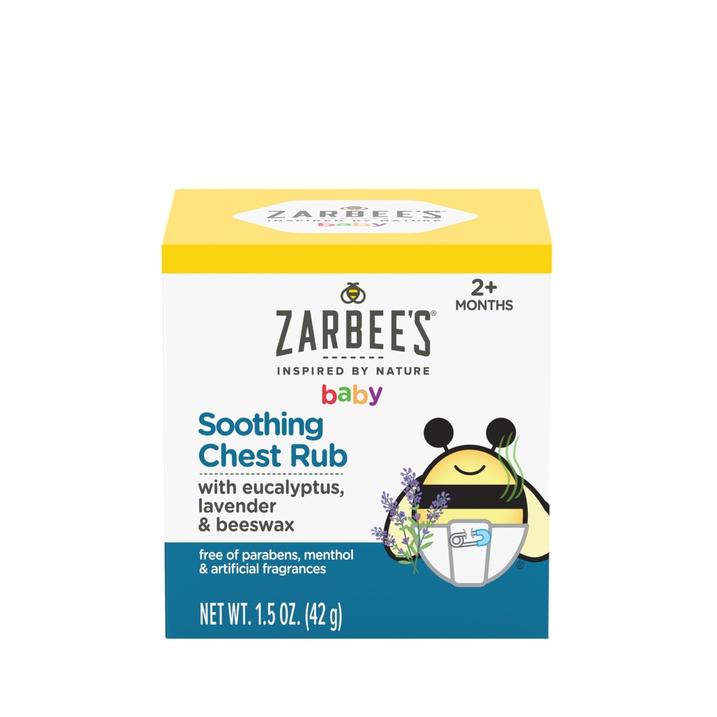 Zarbee dieťa upokojujúce hruď rub s Eucalyptus a levandule, bez ropy bezpečné a efektívne vzorec, 1.5 Ounce
