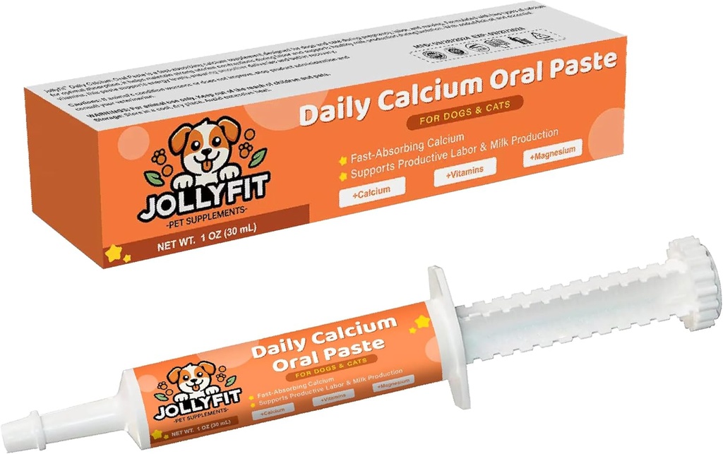 Perorálny vápnik pre psy a mačky, Fast-Absorbing Vápnik pre psov, podporuje Whelping práce a výroby mlieka, Zvyšuje Colostrum pre šteňatá, Denné kalcium doplnok pre domáce zvieratá - 1 oz