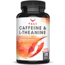 VALI kofeín 50mg & L Theanine 100mg - Kofeín pilulky & L-Theanine pre inteligentné plynulé energie a zaostrenie doplnok. Nootropic Brain Booster Cognitive Support Stack & Focused Clarity. 120 Veggie kapsuly