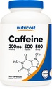Nutricost Tabletky kofeínu, 200mg Per Serving (500 Caps)