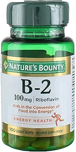 Nature's Bounty Vitamín B-2 100 mg, 100 tabliet (Pack of 6)