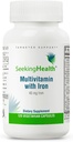 Hľadanie zdravia Multivitamín so železom, 45 mg syra, Active B Vitamíny Plus L-5-MTHF, podporuje zdravý imunitný systém a výrobu energie, Vegetariánske kapsuly (120 kapsúl)