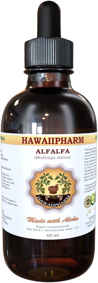 HawaiiPharm Aalcera Liquid Extract, Organic A lucerna (Medicago Sativa) Supplement Leaf Tinture Supplement 4 oz