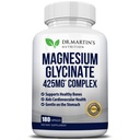 Premium Magnézium Glycinate 425mg - 180 Vegan Kapsule - Pomáha so stresom Relief, spánok, svalová kreatúra a zdravé srdce