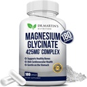 Premium Magnézium Glycinate 425mg - 180 Vegan Kapsule - Pomáha so stresom Relief, spánok, svalová kreatúra a zdravé srdce