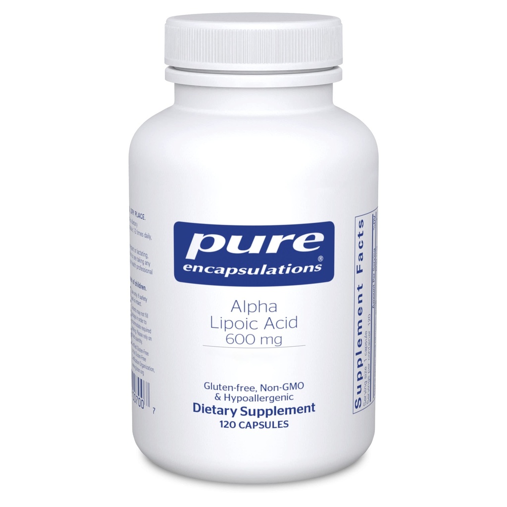 Pure Encapsulations Alpha Lipoic Acid 600 mg - ALA Supplement for Liver Support, Antioxidanty, Nerve Health, Cardiovary Health & Carbohydrát Support - Premium Alpha Lipoic Acid - 120 Kapsule