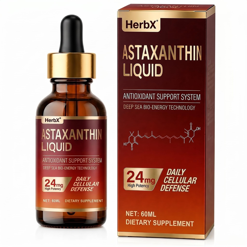 Natural Astaxanthin 24mg Liquid Antioxidant Support - 2 fl oz (60ml) | Non-GMO & Vegan