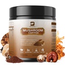 Mushroom Coffee - 10 Adaptogenic Mushroom Instant Coffee Powder, Low Roast | Mix Arabica Coffee, Lion's Mane, Reishi, Chaga, Cordyceps, Turkey Tail for Immune Booster, Mental Clarity & Focus, Digestion