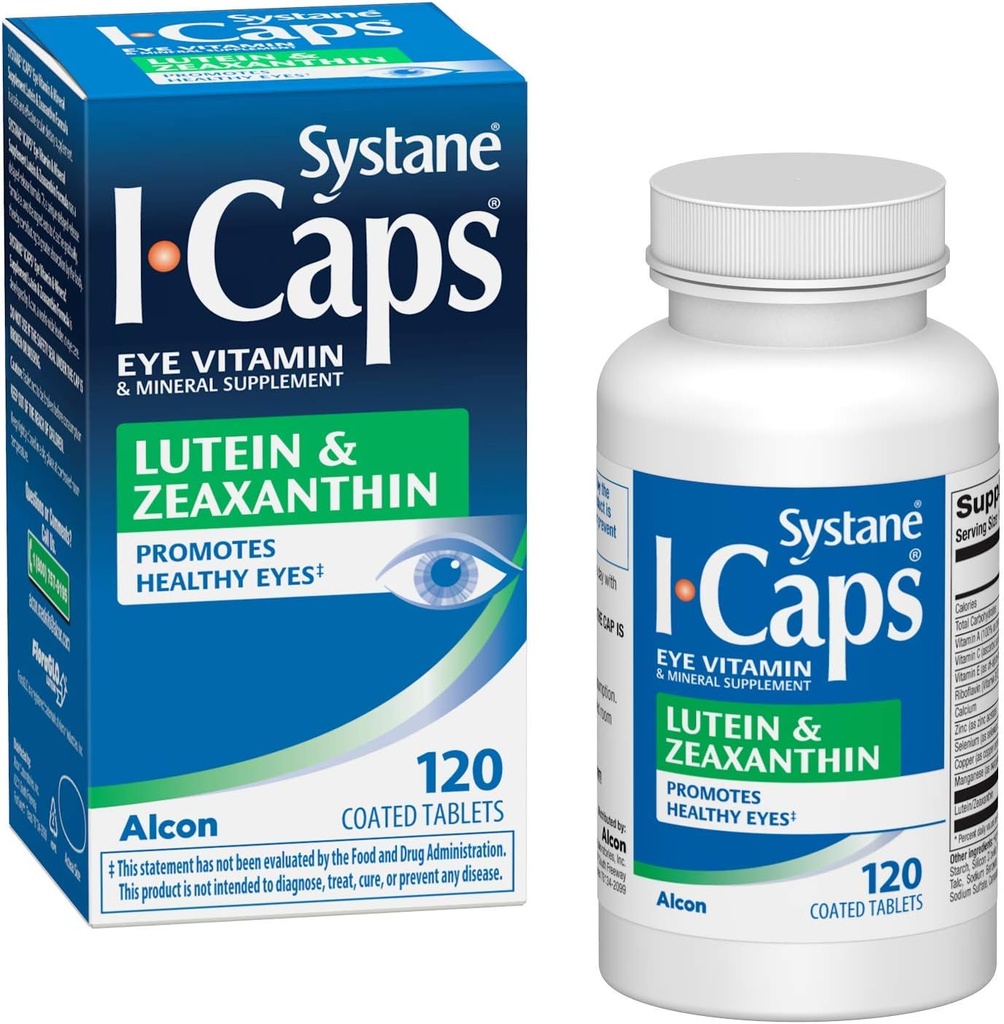 Systane ICaps Očné vitamíny a minerály Supplement, lutein & Zeaxantin Formula, 120 obalených tabliet
