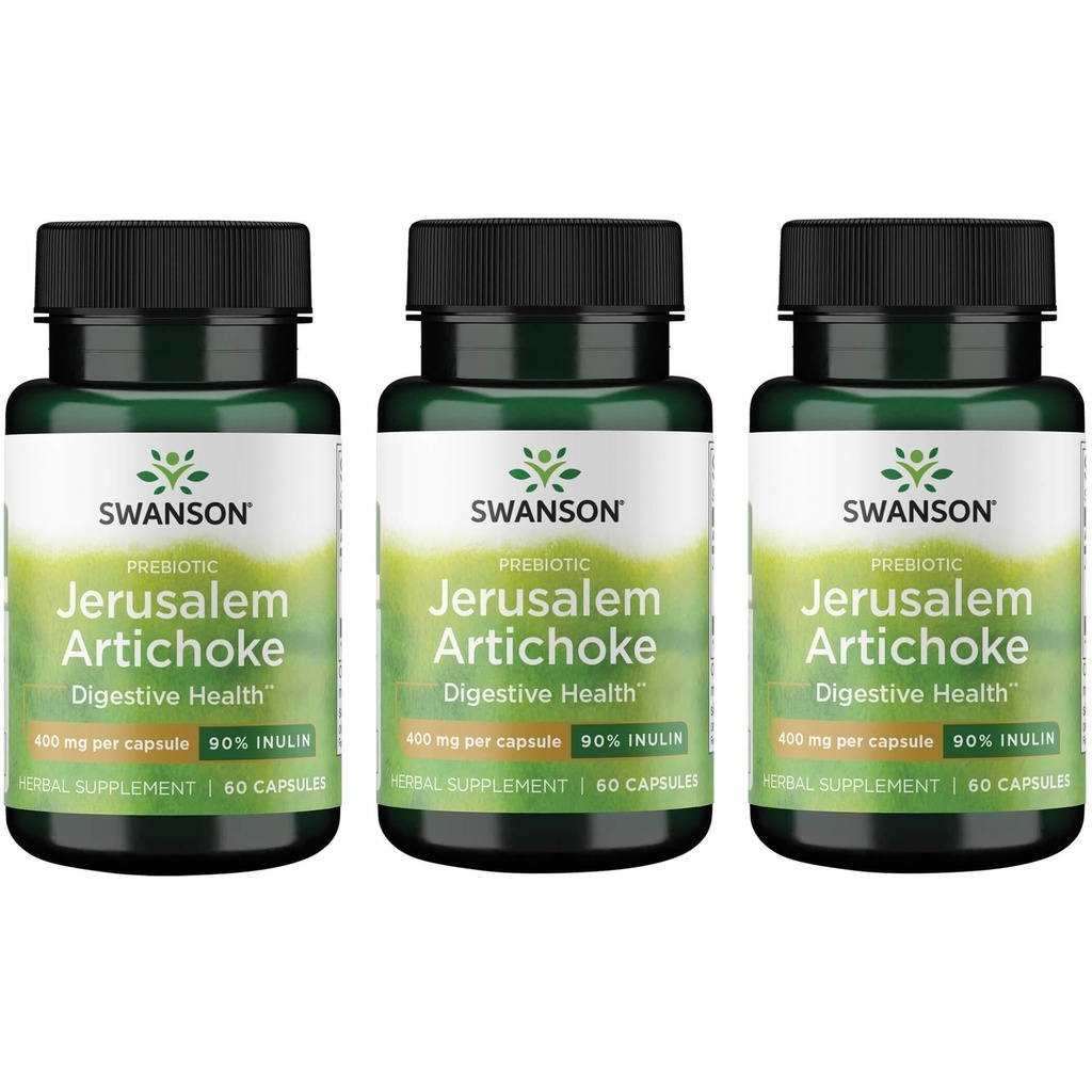 Swanson Prebiotický Jeruzalem Artičok - 90% Inulin 400 mg 60 Caps (3 balenia)