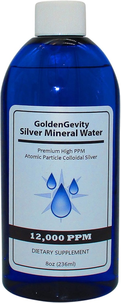 12,000 PPM Bioaktívne atómové koloidné striebro, 8 oz 