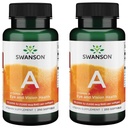 Swanson Vitamín A 10 000 IU (3 000 μg RAE) Prírodná výživa pre kosti, zdravie kože, podpora zraku a imunitný systém Funkcia - vysoká absorpcia Vitamín A 250 Softgels (2 balenia)