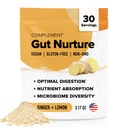 Komplement Gut Nurture Prebiotic + Postbiotic Superfood Powder for Leaky Gut Repair, Probiotiká pre tráviace zdravie - Zázvor Root - 30 Servisov