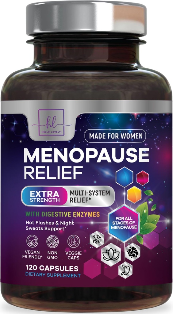 Menopauza Doplnky pre ženy s Dong Quai, Chaste Berry, Black Cohosh, 8 miliárd CFU Probiotiká - horúce flash nočné potenie a menopauza Relief Probiotic for Vaginal, Digestive Health - 120 Kapsule