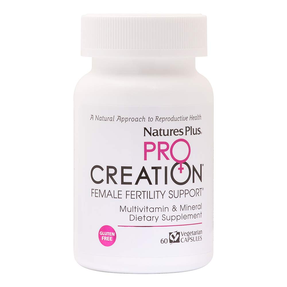 NaturesPlus ProCreation Female Fertility Support - 60 Capsules - Multivitamin & Mineral Supplement with Antioxidants - Promotes Reproductive Wellness - Gluten Free - 30 Servings