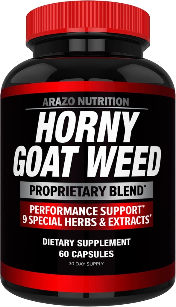 Arazo Nutrition Premium Horny caps Weed Extract with Maca Root, Ginseng, Muira Puama and L-Arginine - for Men and Women 100% Pure Herbal Nutritional Supplement