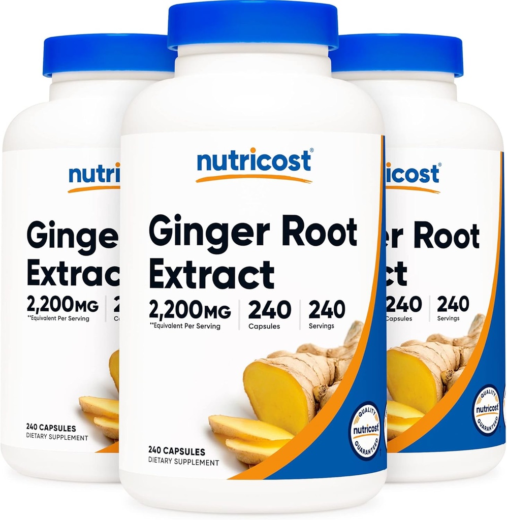 Nutricost Ginger Root Extract 550mg, 240 Kapsule (3 fľaše)