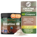 EarthNutri monohydrát kreatín prášok - Pure Creatin doplnok pre svalovú silu, silu a výkon - non-GMO, bez cukru, bez prídavných látok 